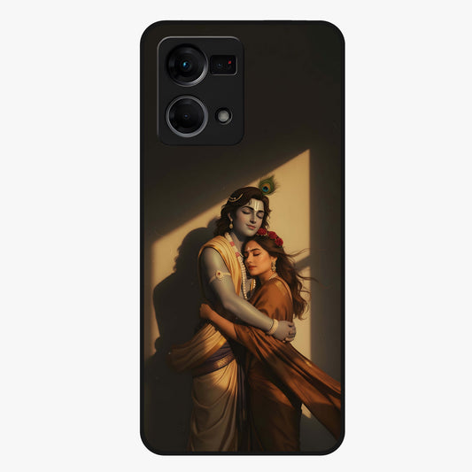 Divine Eternal Love Glass Case showing flat back view with spiritual love themed artwork and glossy glass finish.