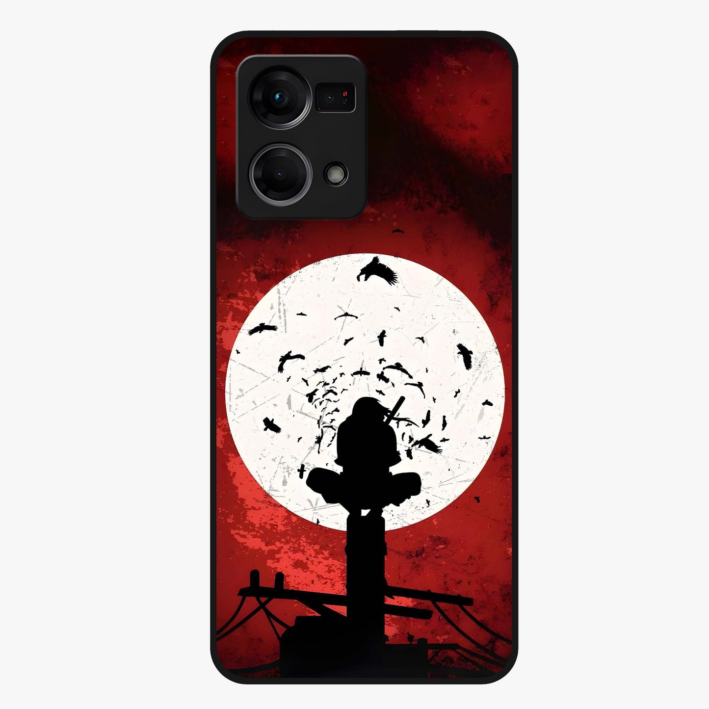 Itachi Limited Edition Naruto Anime Glass Case showing flat back view with iconic anime character artwork and glossy glass finish.