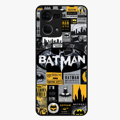 Knight Gotham Rise Glass Case showing flat back view with dark hero inspired artwork and glossy glass finish.