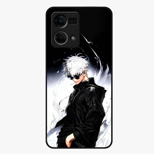 Limitless Shadow King Glass Case showing flat back view with powerful shadow warrior artwork and glossy glass finish.