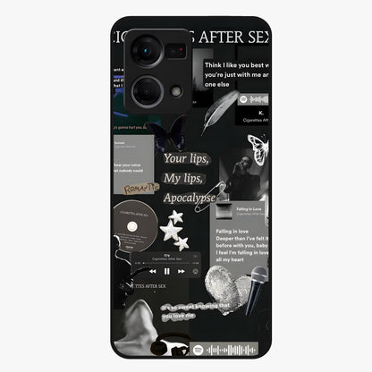 Midnight Love Echo Glass Case showing flat back view with romantic midnight themed artwork and glossy glass finish.