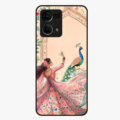 Royal Grace Muse Glass Case showing flat back view with elegant artistic artwork and glossy glass finish.