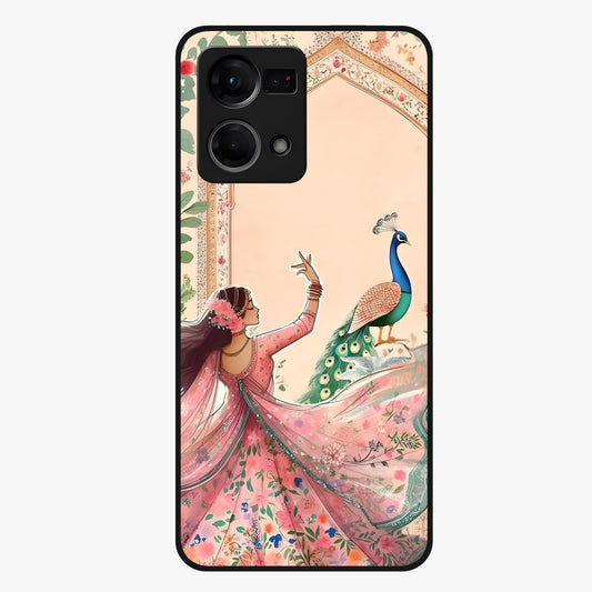 Royal Grace Muse Glass Case showing flat back view with elegant artistic artwork and glossy glass finish.