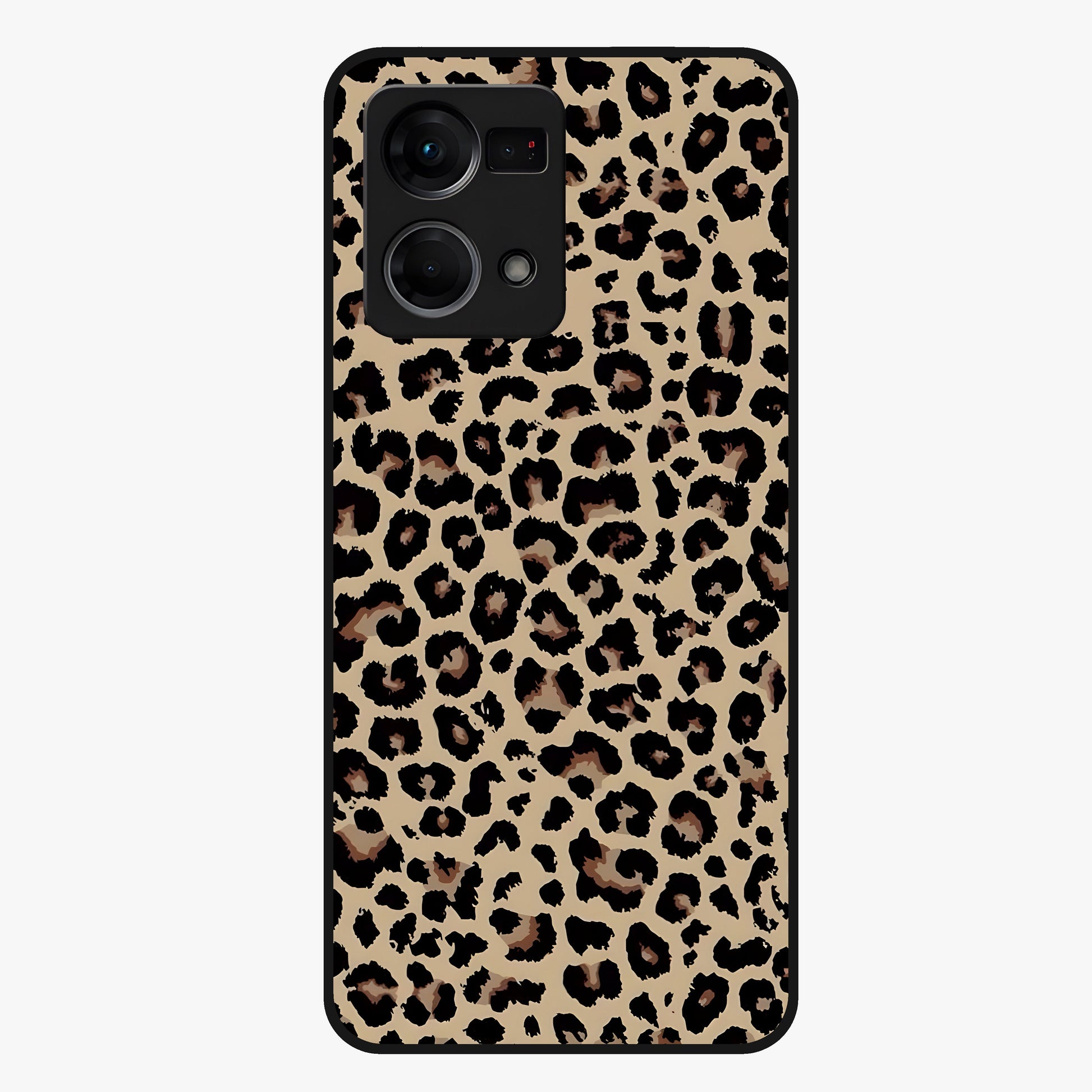 Savage Chic Pattern Glass Case showing flat back view with stylish patterned artwork and glossy glass finish.