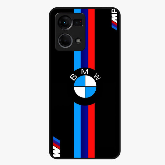 Turbo BMW Beast Glass Case showing flat back view with high performance sports car artwork and glossy glass finish.