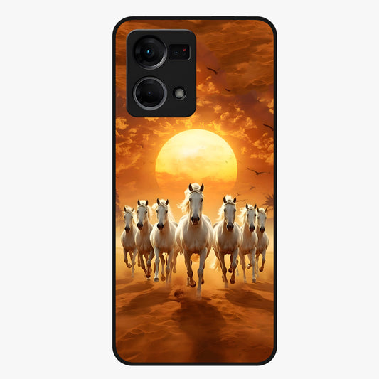 Wild Sunset Majesty Glass Case showing flat back view with majestic sunset landscape artwork and glossy glass finish.