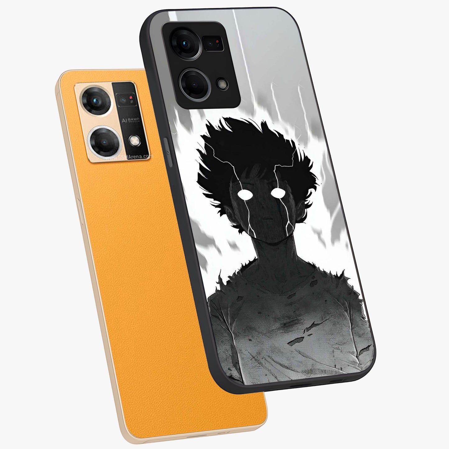 Awakened Inner Rage Glass Case displayed in angled mockup highlighting powerful graphic design and bold artistic theme.