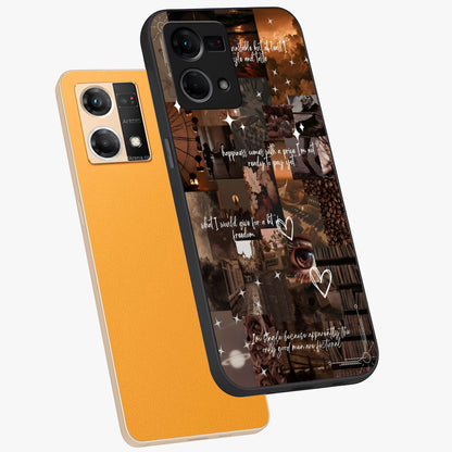 Bittersweet Aesthetic Chaos Glass Case displayed in angled mockup highlighting expressive abstract artwork and edgy aesthetic theme.