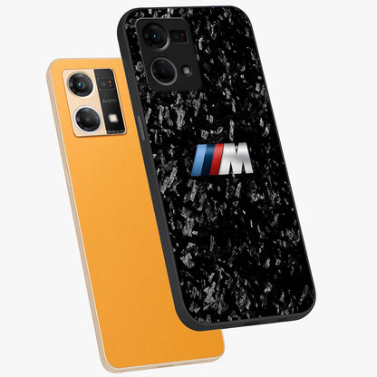 Carbon Speed Mark Glass Case displayed in angled mockup highlighting racing inspired carbon design and sleek aesthetic style.