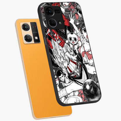 Crimson Chaos Panel Glass Case displayed in angled mockup highlighting chaotic panel style design with modern graphic theme.