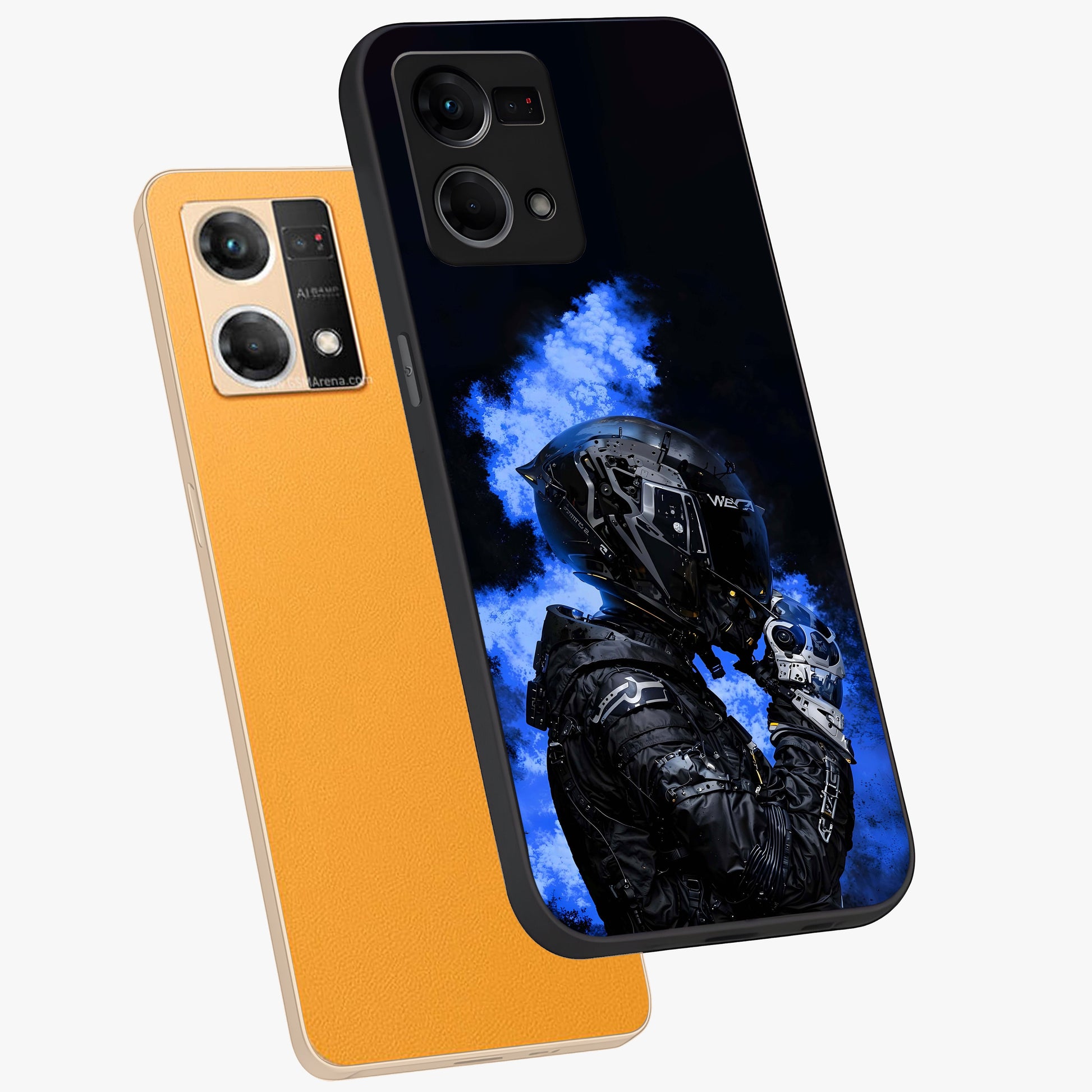 Cyber Sentinel Protocol Glass Case displayed in angled mockup highlighting digital cyber design with sci-fi aesthetic style.
