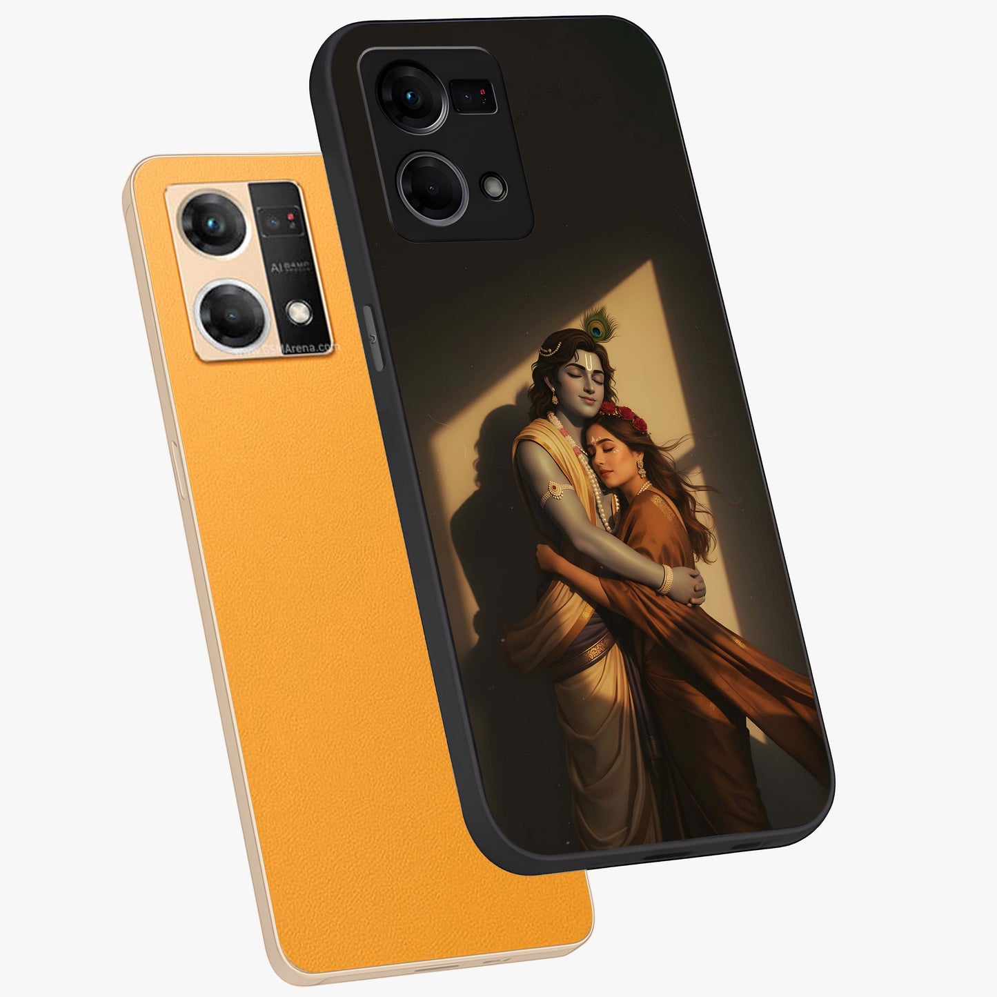 Divine Eternal Love Glass Case displayed in angled mockup highlighting elegant divine inspired design with peaceful aesthetic.