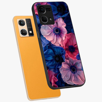 Flower Paper Art Pattern Glass Case displayed in angled mockup highlighting layered paper flower design with artistic aesthetic.