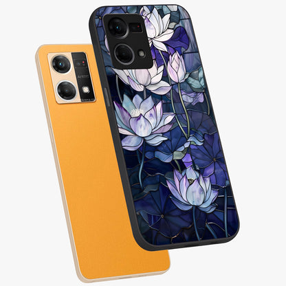 Gloss Petal Rush Glass Case displayed in angled mockup highlighting vibrant petal design with elegant floral aesthetic.