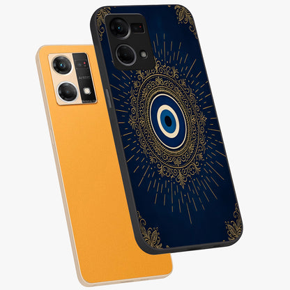 Golden Celestial Charm Glass Case displayed in angled mockup highlighting sparkling cosmic charm design with celestial aesthetic.