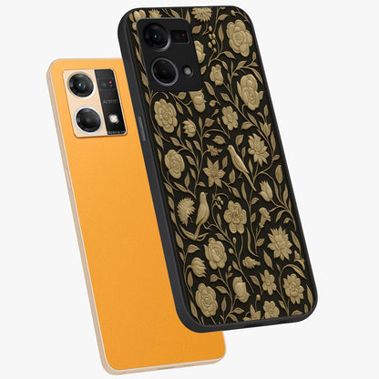Golden Evil Eye Mandala Glass Case displayed in angled mockup highlighting protective evil eye symbol with golden mandala design.