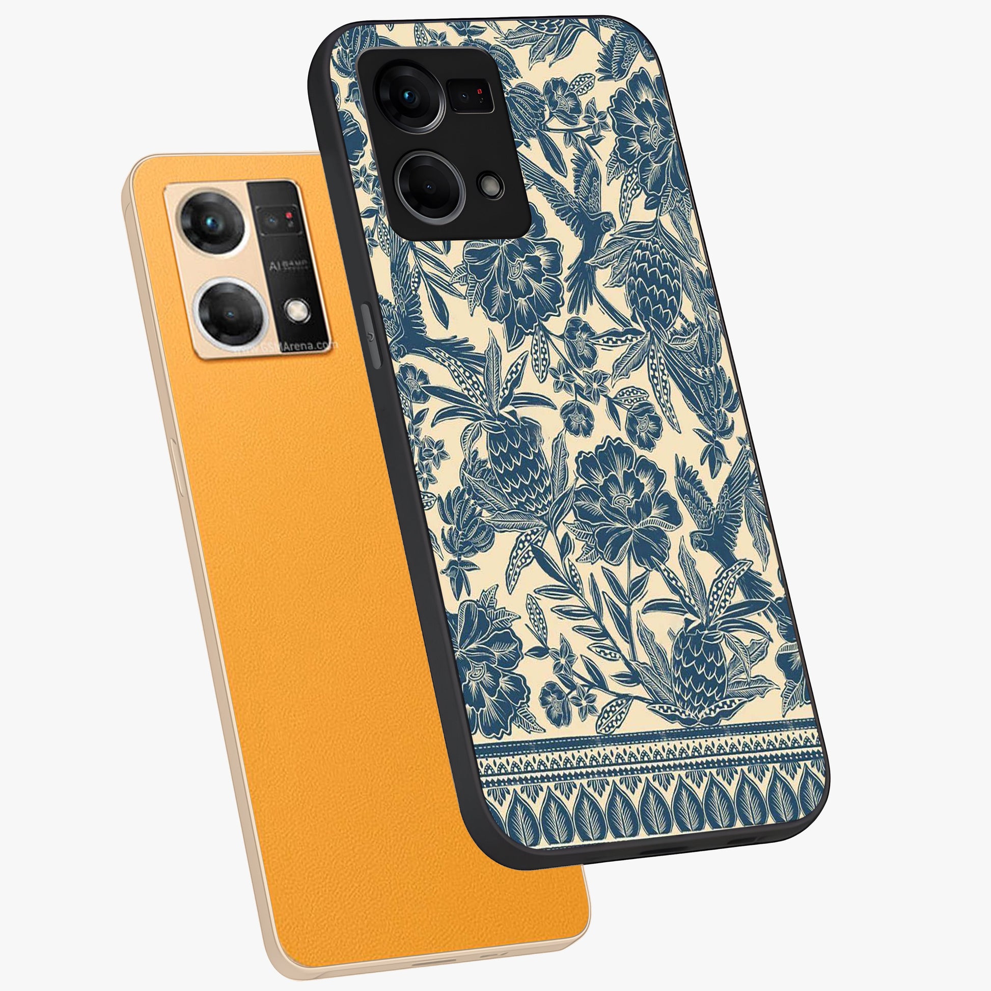 Heirloom Wild Bloom Glass Case displayed in angled mockup highlighting botanical bloom design with classic aesthetic style.