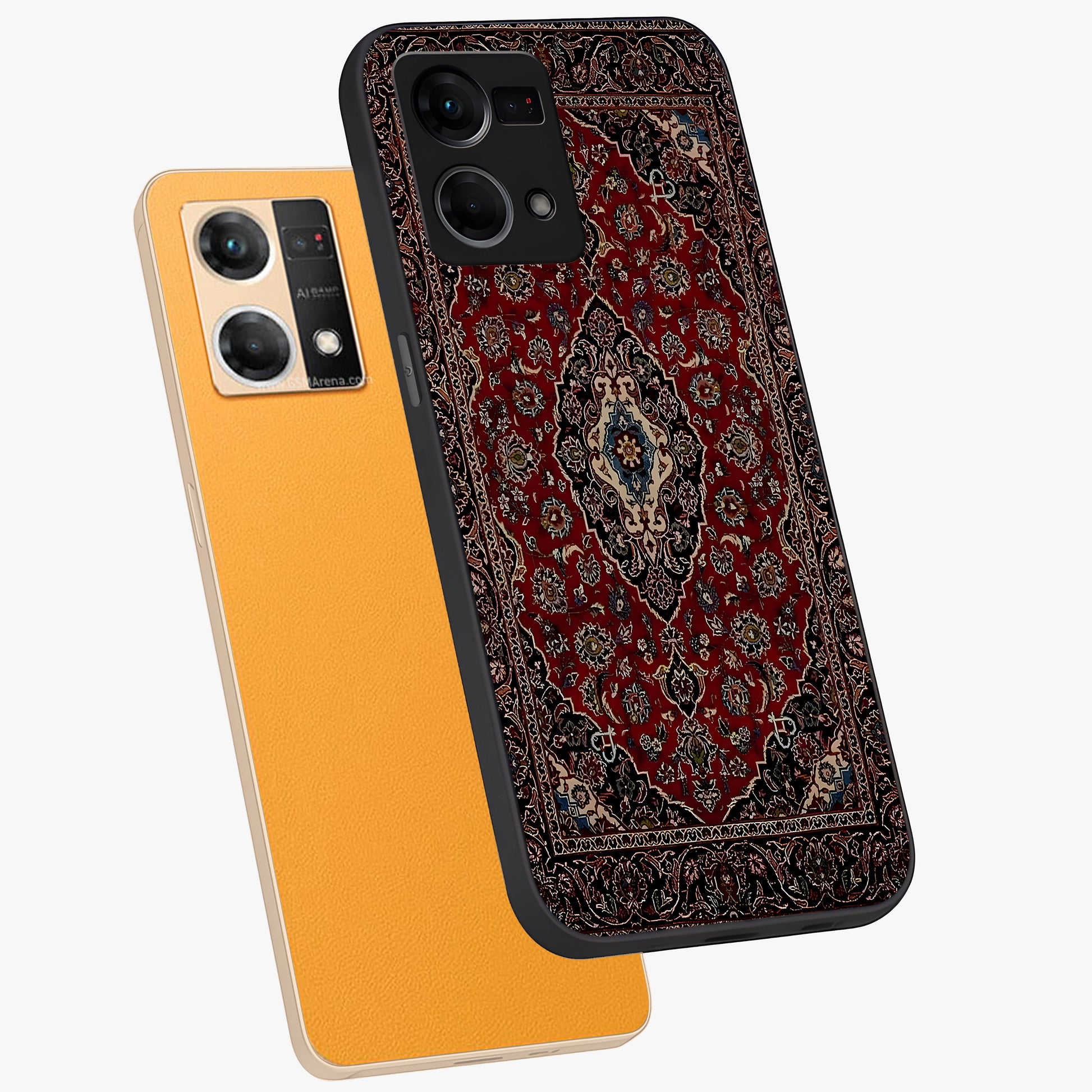 Heritage Carpet Royale Glass Case displayed in angled mockup highlighting intricate royal carpet design with heritage aesthetic.