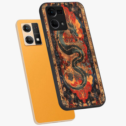 Inferno Dragon Soul Glass Case displayed in angled mockup highlighting powerful dragon illustration with inferno aesthetic.