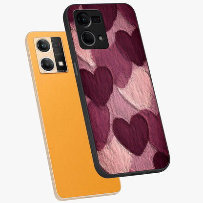 Layered Paper Hearts Glass Case displayed in angled mockup highlighting creative paper craft heart design with romantic aesthetic.