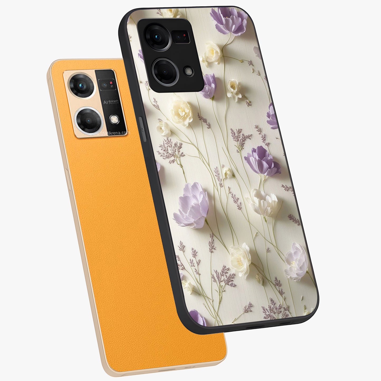 Lilac Breeze Harmony Glass Case displayed in angled mockup highlighting calm lilac breeze design with soothing aesthetic style.