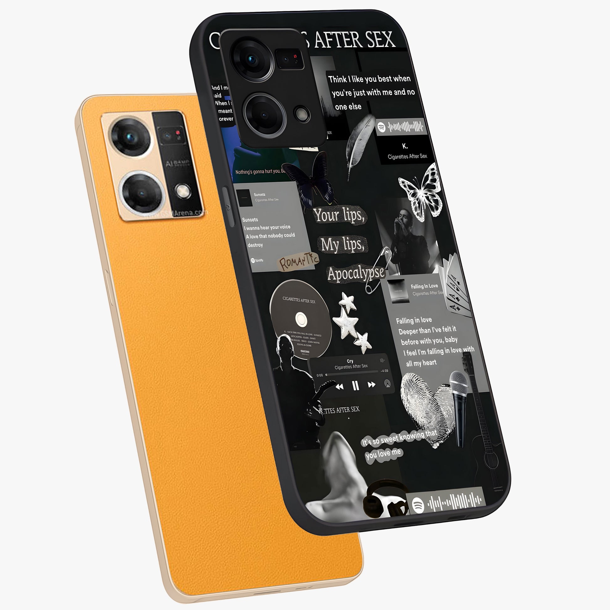 Midnight Love Echo Glass Case displayed in angled mockup highlighting elegant love inspired design with deep aesthetic style.