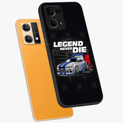 Midnight Racing Legacy Glass Case displayed in angled mockup highlighting dynamic automotive design with bold midnight aesthetic.