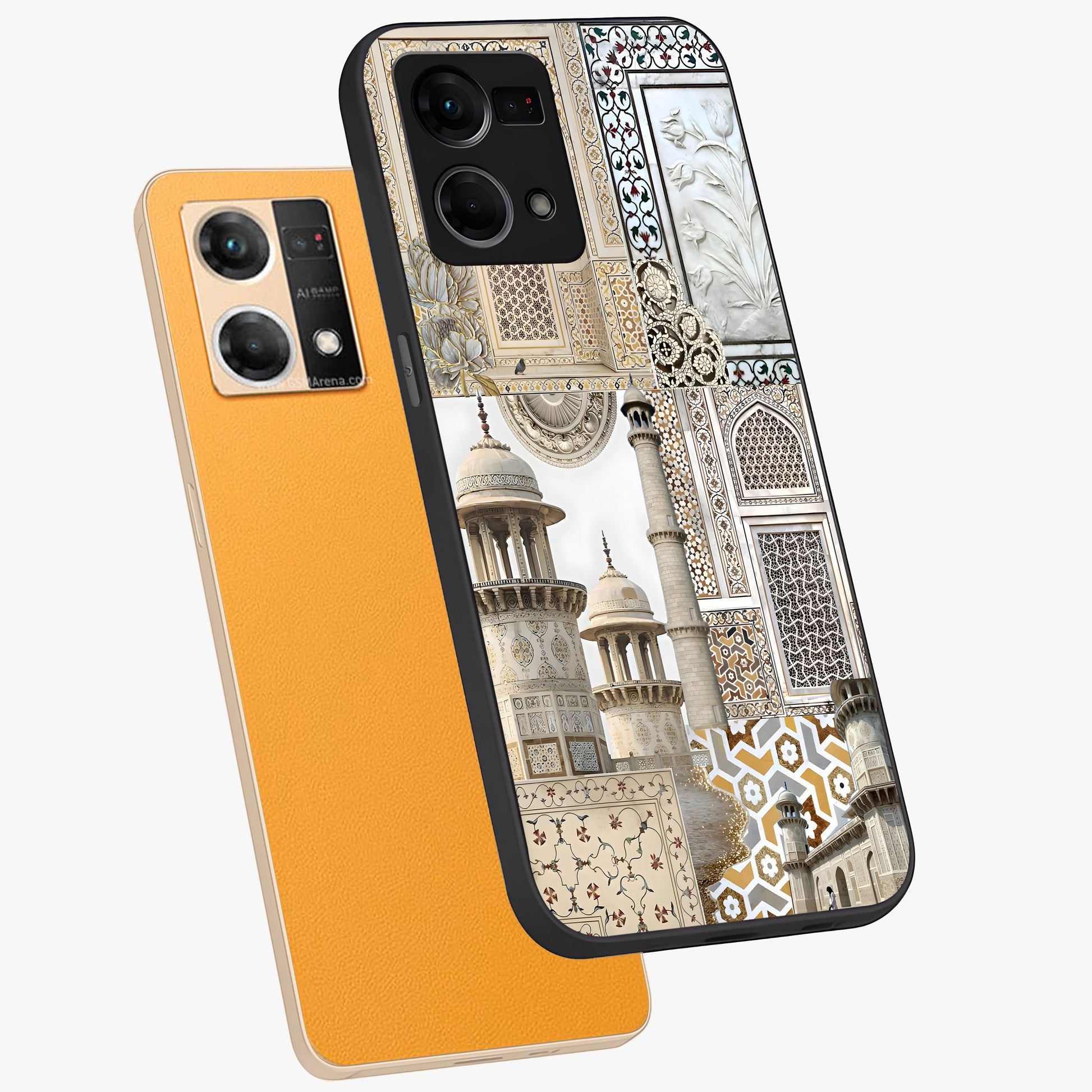 Mughal Marble Legacy Glass Case displayed in angled mockup highlighting elegant heritage marble artwork with royal aesthetic.