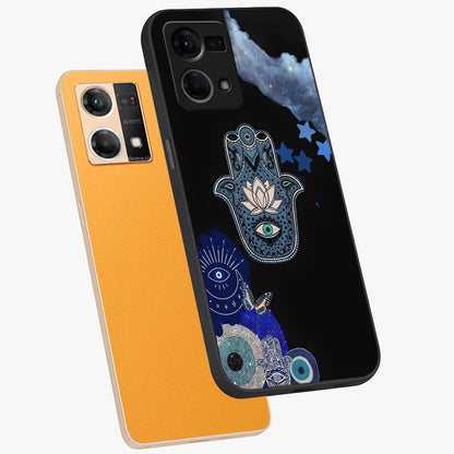 Mystic Hand Aura Glass Case displayed in angled mockup highlighting magical aura design with spiritual aesthetic style.