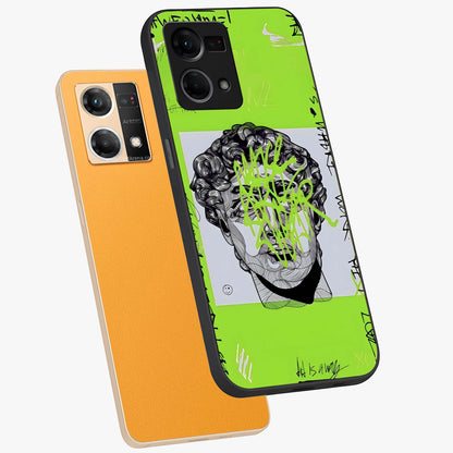 Neo Graffiti Rebellion Glass Case displayed in angled mockup highlighting urban street art design with rebellious aesthetic.