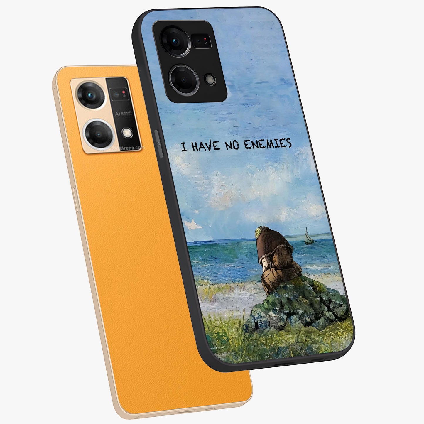 Peace Beyond War Glass Case displayed in angled mockup highlighting meaningful message design with artistic aesthetic style.
