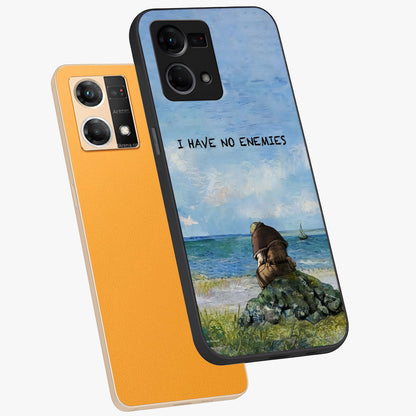 Peace Beyond War Glass Case displayed in angled mockup highlighting meaningful message design with artistic aesthetic style.