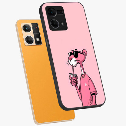 Pink Panther Glass Case displayed in angled mockup highlighting playful cartoon character design with vibrant pink aesthetic.