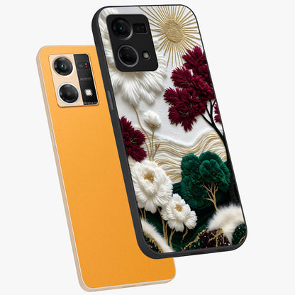 Radiant Bloom Elegance Glass Case displayed in angled mockup highlighting graceful floral design with radiant aesthetic style.