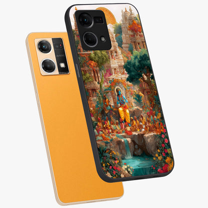 Sacred Sunlight Gods Glass Case displayed in angled mockup highlighting radiant spiritual design with celestial aesthetic.