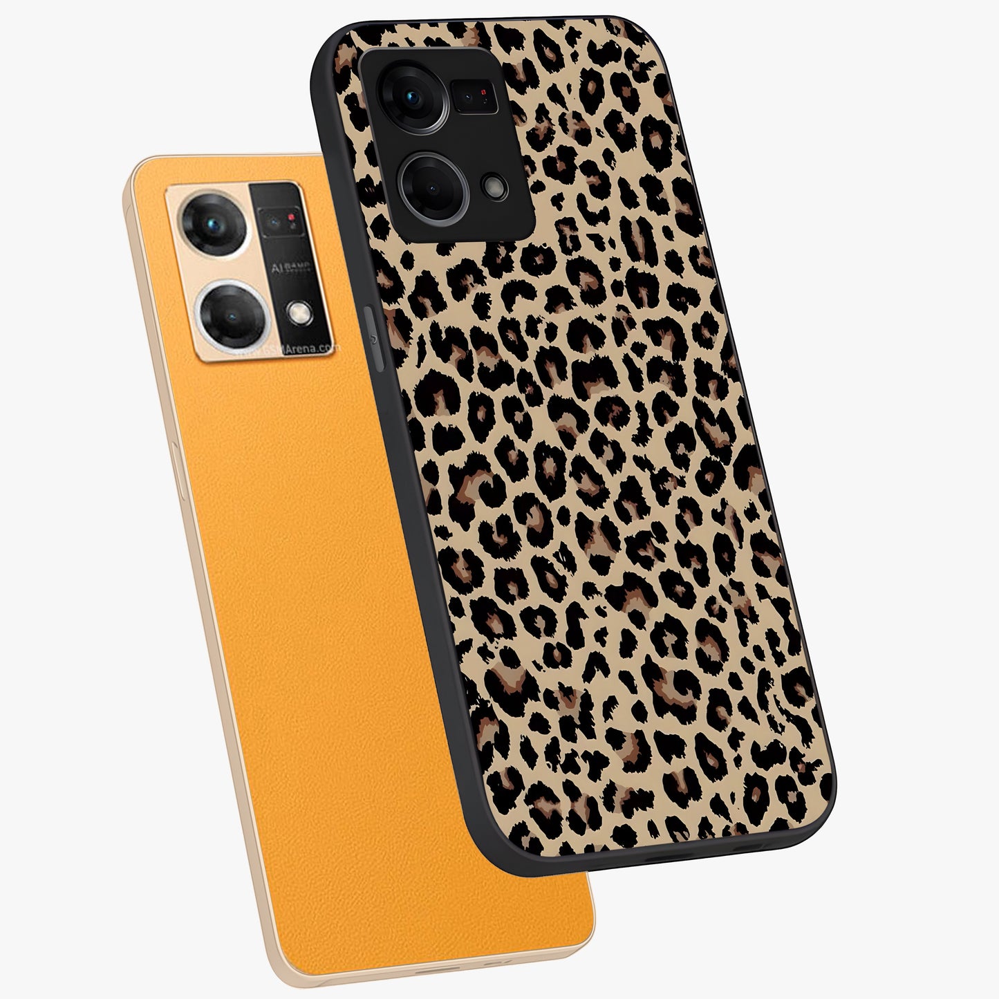 Savage Chic Pattern Glass Case displayed in angled mockup highlighting bold fashion inspired design with chic aesthetic.