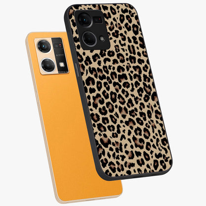 Savage Chic Pattern Glass Case displayed in angled mockup highlighting bold fashion inspired design with chic aesthetic.