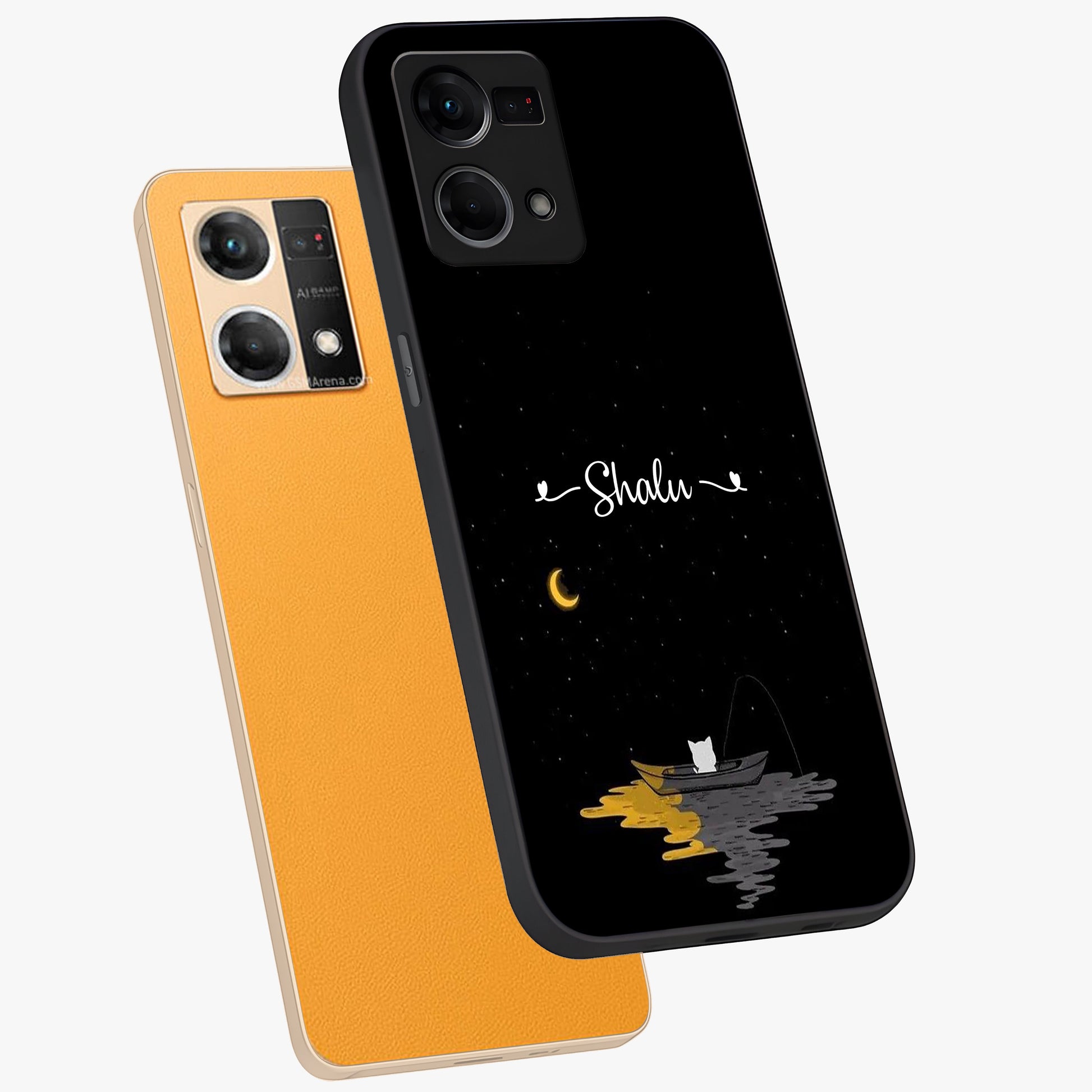 Silent Night Row Glass Case displayed in angled mockup highlighting peaceful evening design with dreamy night aesthetic.