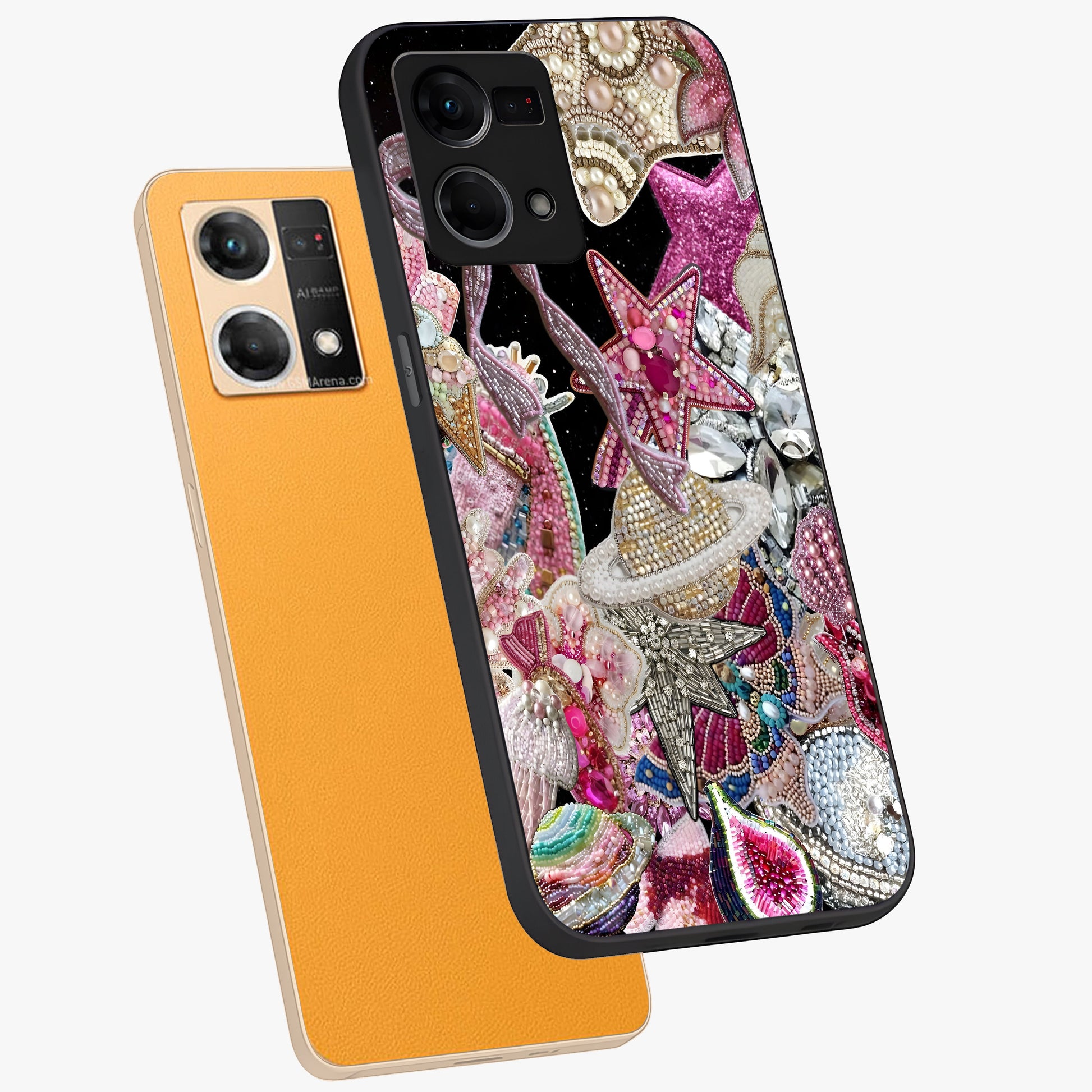 Starlit Jewel Dream Glass Case displayed in angled mockup highlighting glowing celestial jewel design with dreamy aesthetic.