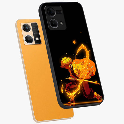 Thunder Flame Execution Glass Case displayed in angled mockup highlighting dramatic fire themed design with intense fantasy aesthetic.