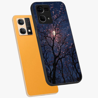 Twilight Sakura Serenade Glass Case displayed in angled mockup highlighting delicate sakura flower design with dreamy aesthetic.