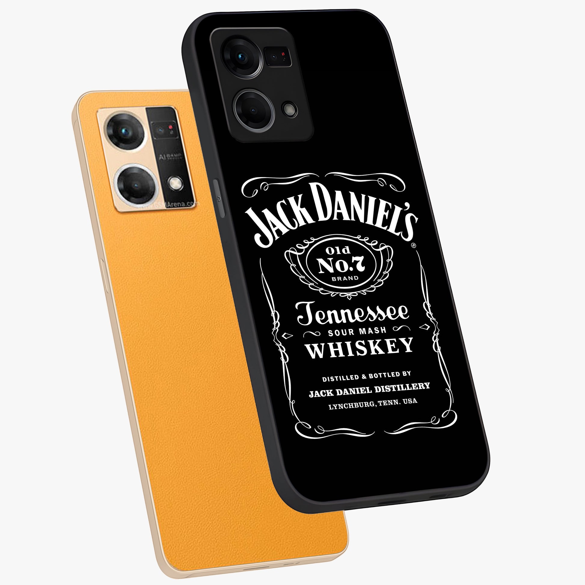 Vintage Whiskey Heritage Glass Case displayed in angled mockup highlighting retro beverage themed design with heritage aesthetic.
