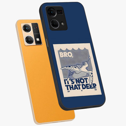 Worry Less Swim Glass Case displayed in angled mockup highlighting fun typography design with relaxed aesthetic style.