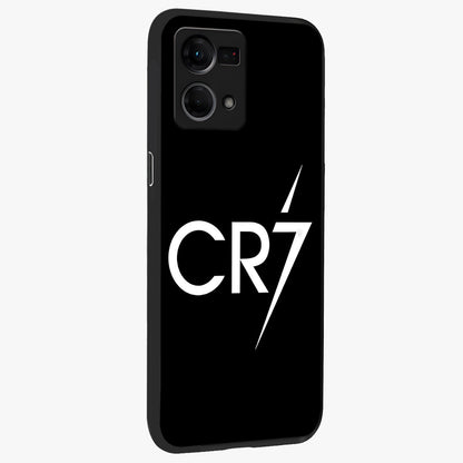 Cr7 Elite Strike Glass Case upright view showcasing energetic football inspired design with modern sports aesthetic.
