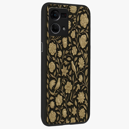 Golden Evil Eye Mandala Glass Case upright view showcasing decorative evil eye mandala artwork with spiritual aesthetic style.