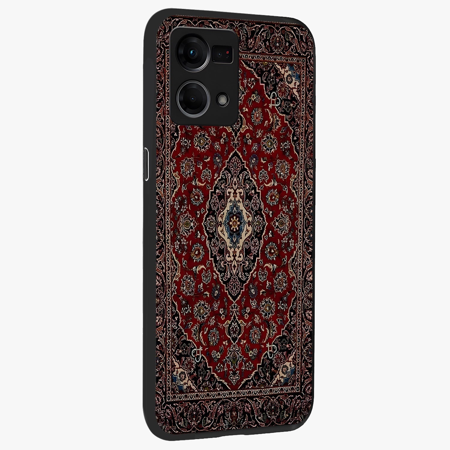 Heritage Carpet Royale Glass Case upright view showcasing detailed ornamental artwork with luxurious traditional theme.