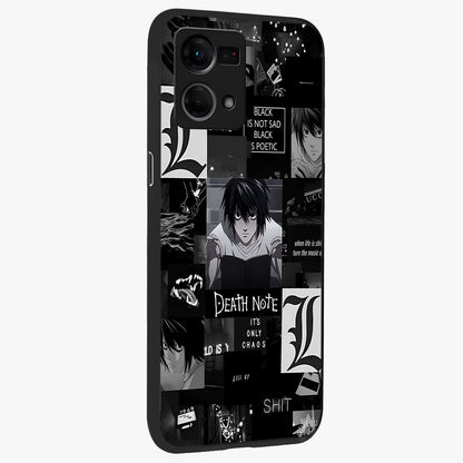 Midnight Chaos Mind Glass Case upright view showcasing expressive abstract artwork with bold dark theme.