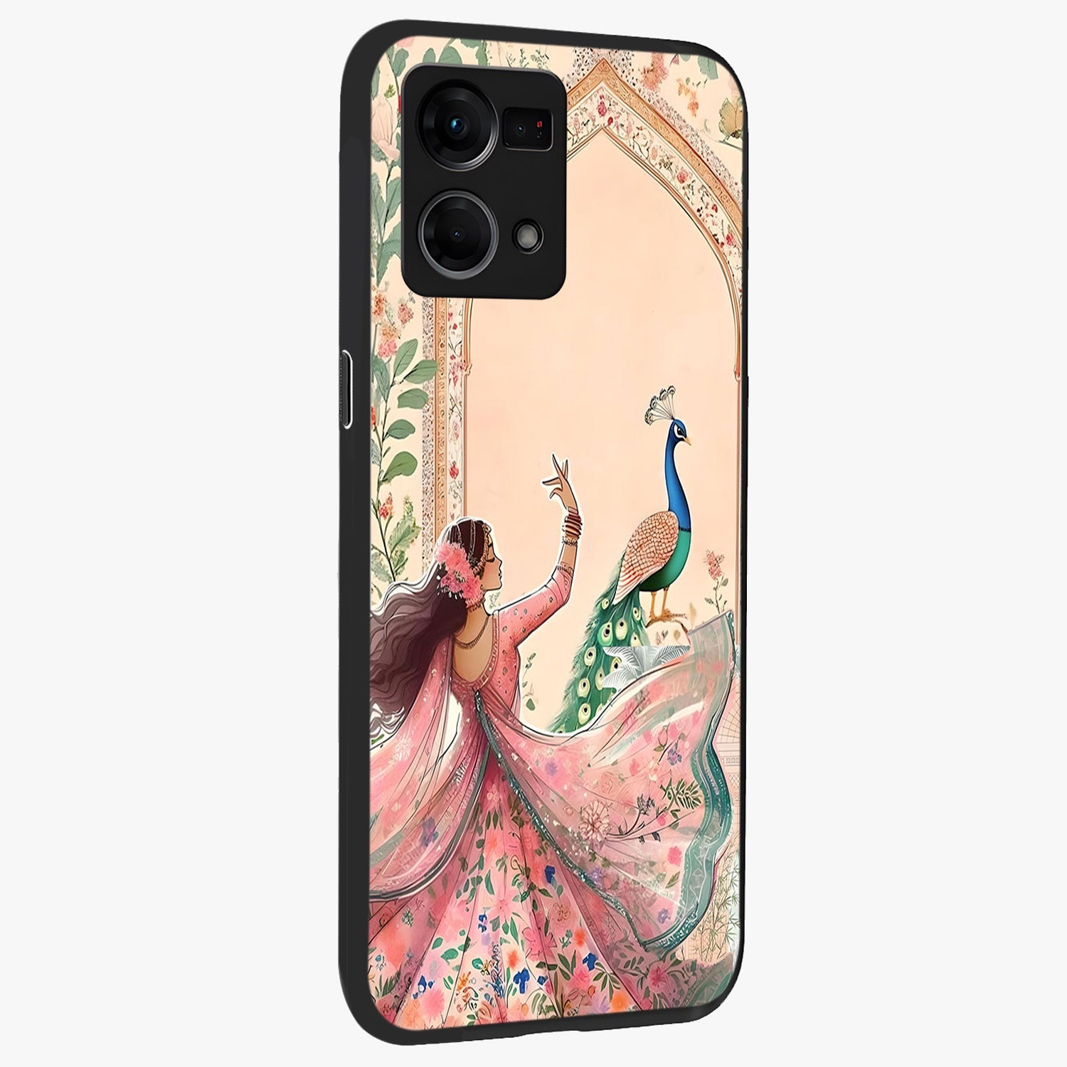 Royal Grace Muse Glass Case upright view showcasing stylish artistic artwork with sophisticated royal theme.