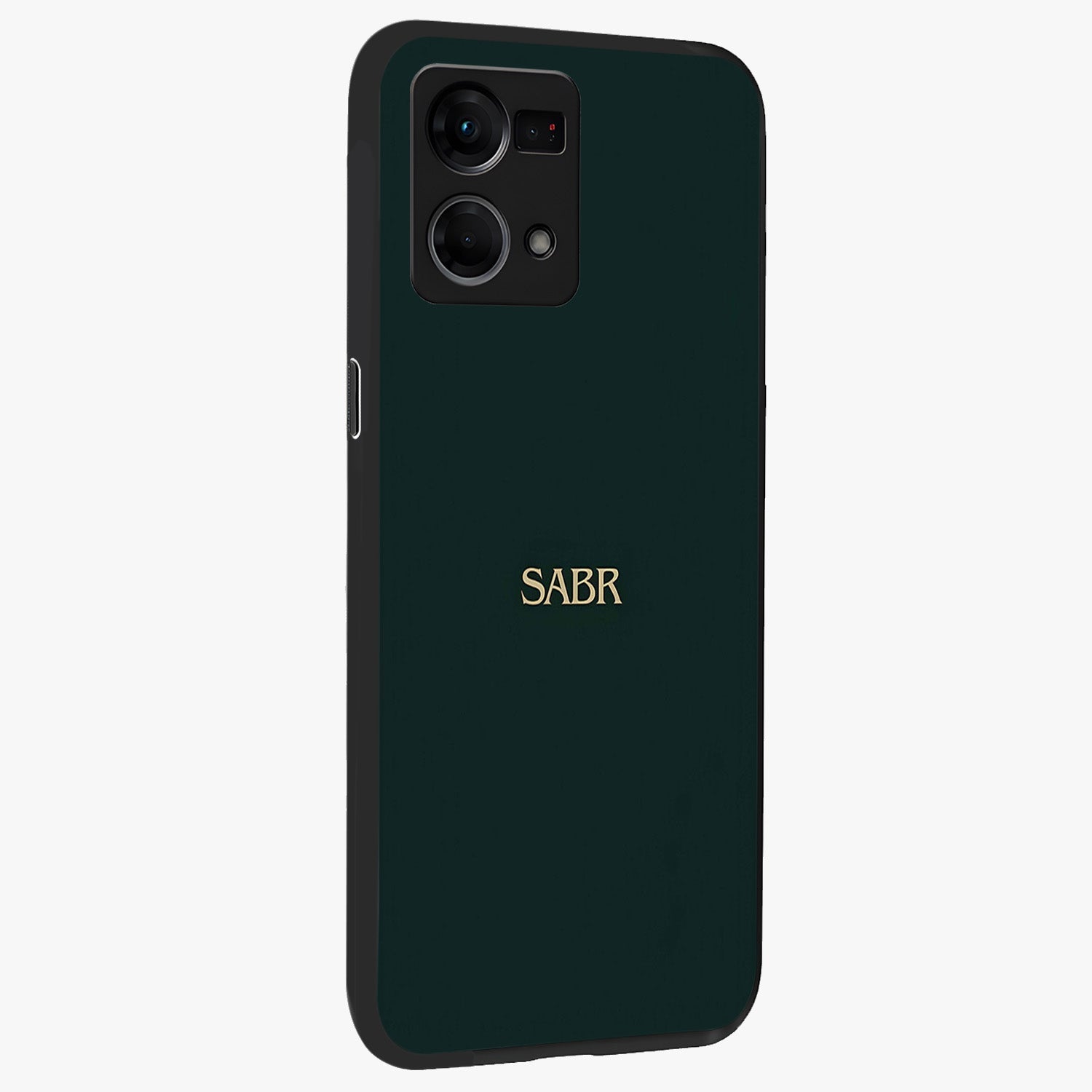 Sabr Minimal Patience Glass Case upright view showcasing calm minimalist artwork with motivational patience theme.