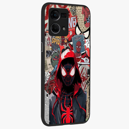 Spider Collage Street Glass Case upright view showcasing bold superhero artwork with urban street theme.